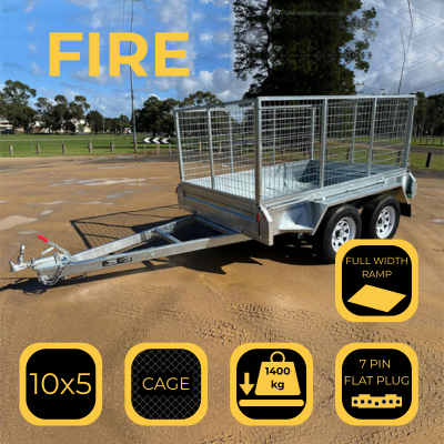 10×5 Tandem Cage&Ramp Trailer “FIRE” | Moe