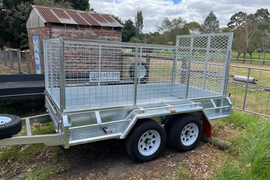 10x5 cage & ramp tandem trailer