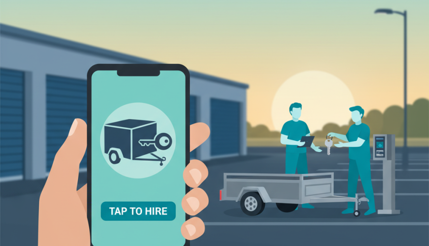 Tap to Hire trailer used for transporting equipment and goods safely